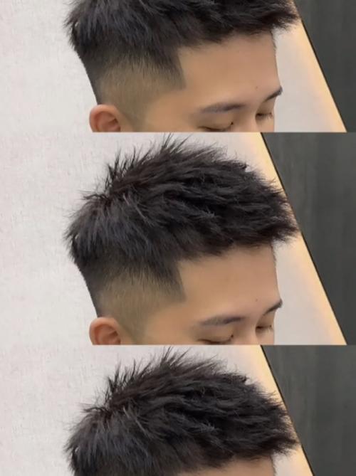 男生圆脸短发发型照片_小红书