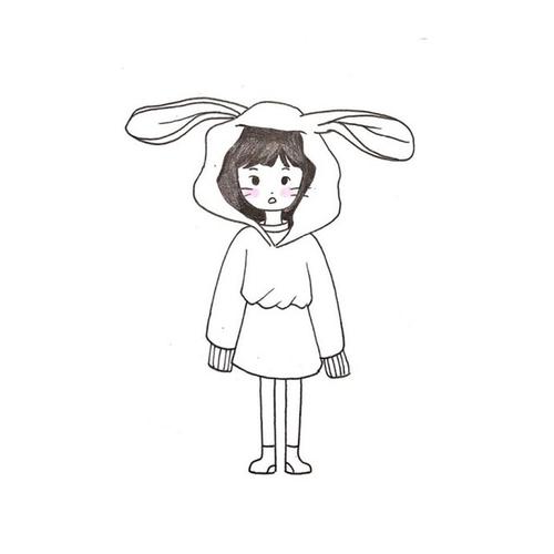 简笔画可爱小女孩,马住教小朋友吧!