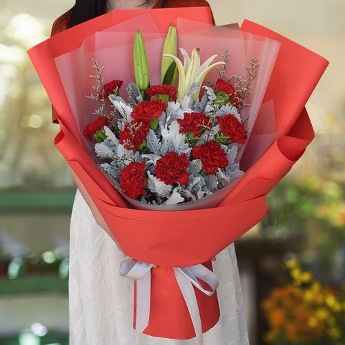 母亲节康乃馨生日礼盒广州同城鲜花速递深圳佛山中山珠海花店送花