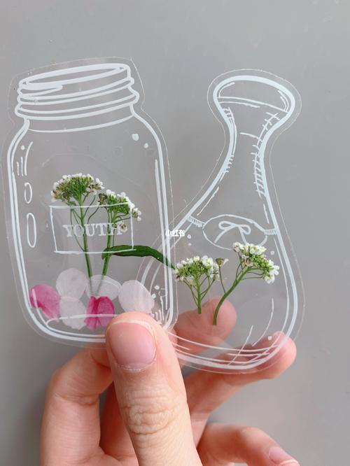 把春天94藏在瓶子里|鲜花书签_书签_鲜花_贴纸_春天