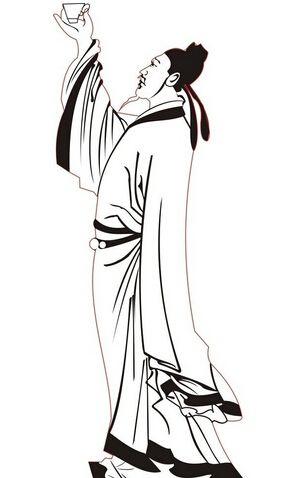 李白的画像全身简笔画