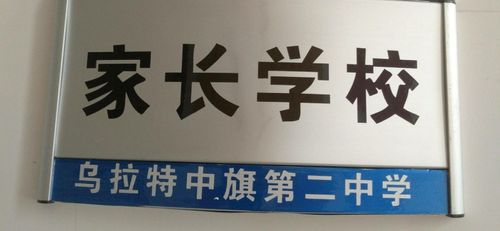 乌中旗二中家长学校牌匾