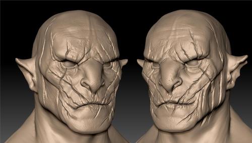 霍比特人兽人阿索格头雕