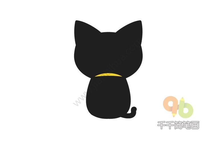 黑色小猫背影简笔画步骤图,宠物店的小猫那么可爱,今天,就让我们一