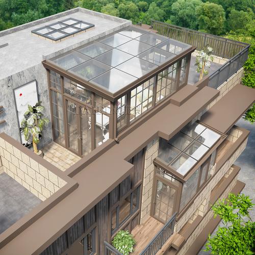 别墅封阳台铝合金阳光房定制防盗窗纱一体断桥铝门窗封露台钢化玻璃