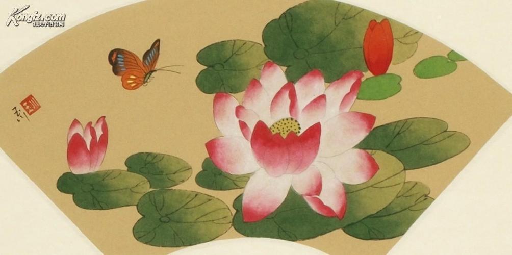 (保真):【玉川】,真迹 ,桂林青年画家,花鸟精品,《荷塘争艳.