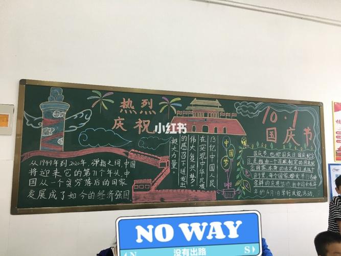 国庆节黑板报_十一去哪玩_icecream_文化_绘画