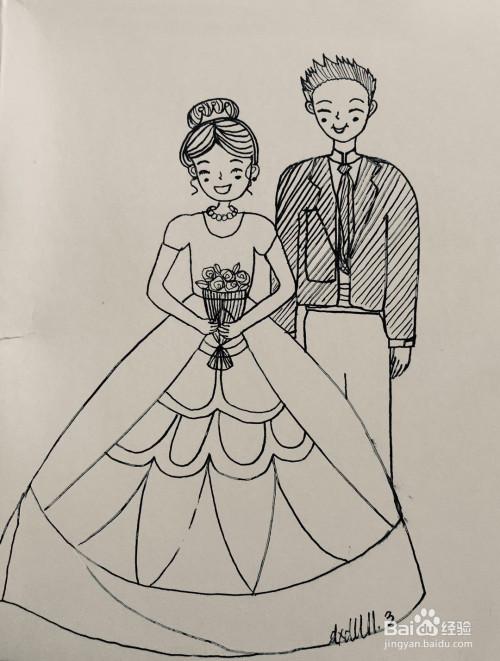 结婚简笔画 人物