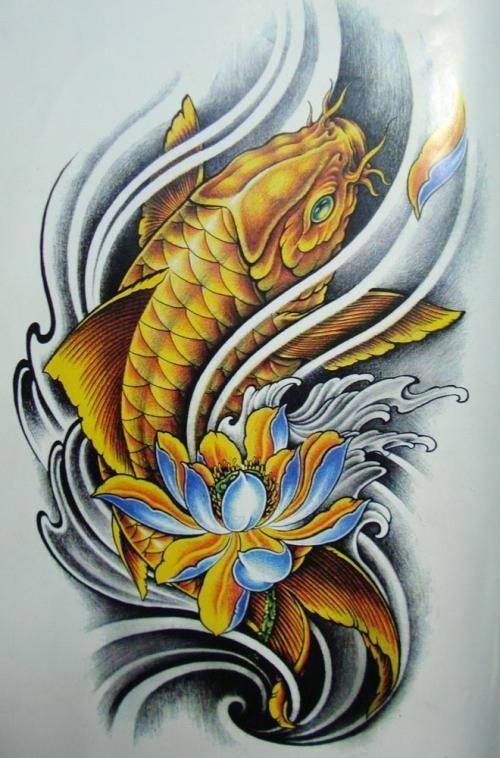 鲤鱼纹身图案大全 锦鲤纹身图 鲤鱼纹身手稿 招财锦鲤纹身