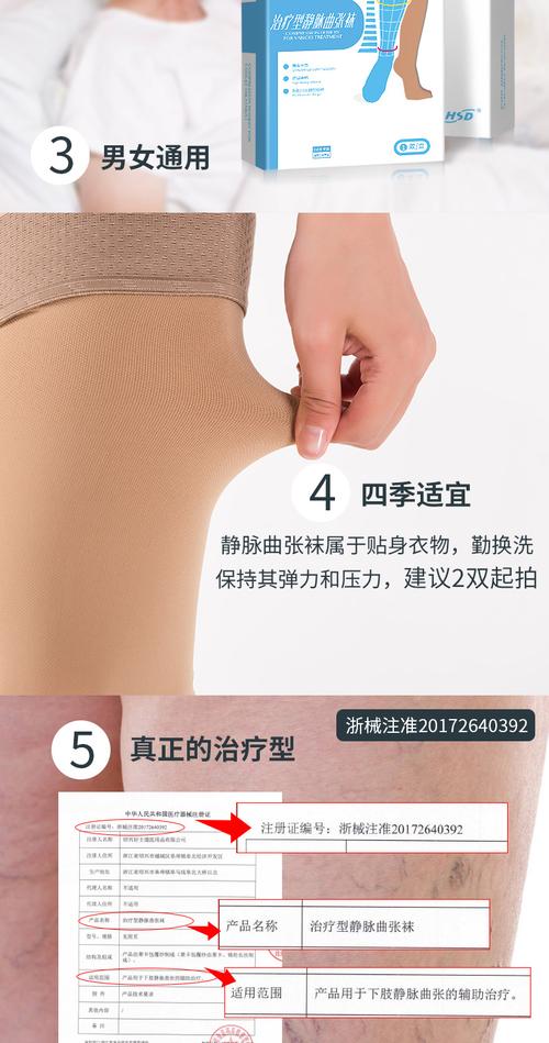 好士德派菲特治疗型静脉曲张二级中压开口长筒短筒弹力袜医用术后_7折