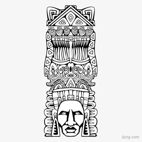 原始部落单色装饰图腾
