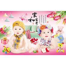 可爱宝宝海报挂画孕妇胎教大图墙贴画男女宝贝婴儿娃娃大幅漂亮