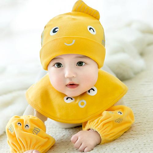 新生婴儿儿帽子冬天婴幼儿套头男时尚初生宝宝女童秋冬可爱帽全棉