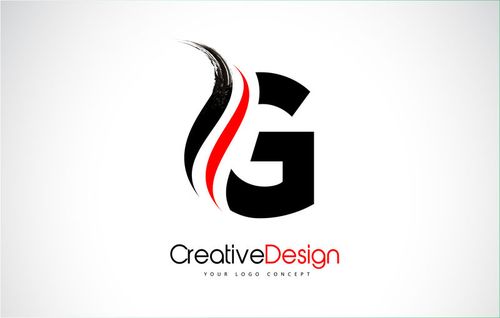 红黑g字设计笔触.字母标识wi