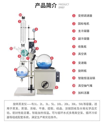 广州工厂直销实验室中试10升旋转蒸发仪减压蒸馏设备质保两年包邮