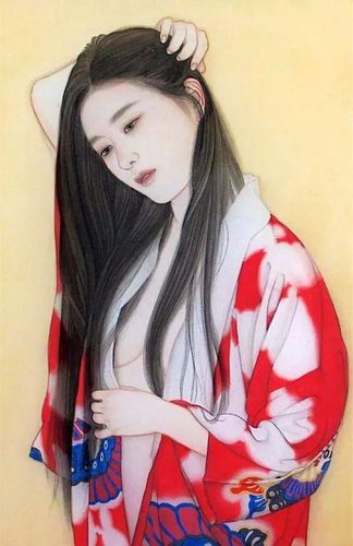 她的工笔人物绘画功力扎实,人物造型唯美雅致,线条柔和而又流畅