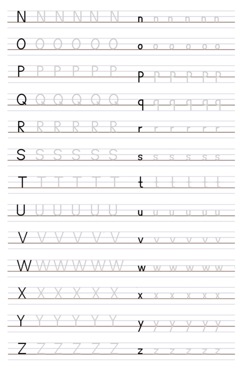 幼儿字母描红棒棒体a4