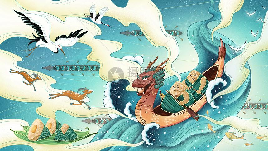 国潮端午赛龙舟