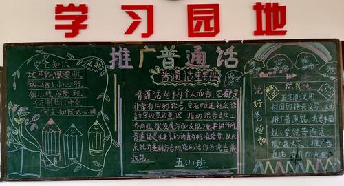 推广普通话,板报我来画