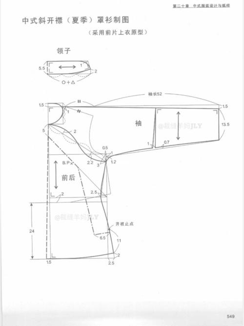 8415裁剪图|斜开襟罩衫·对襟罩衫·中式旗袍_旗袍_服装设计_女装