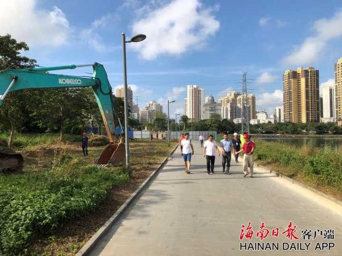海口红城湖公园项目开工建设 争取明年8月底完工