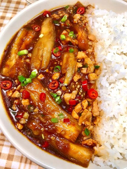 一人食91 | 78肉末茄子盖饭78低脂免油炸7575_茄子_肉末