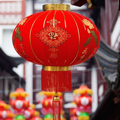 添祥缘乔迁大红灯笼户外绒布春节阳台元旦新年喜庆发光装饰圆灯笼