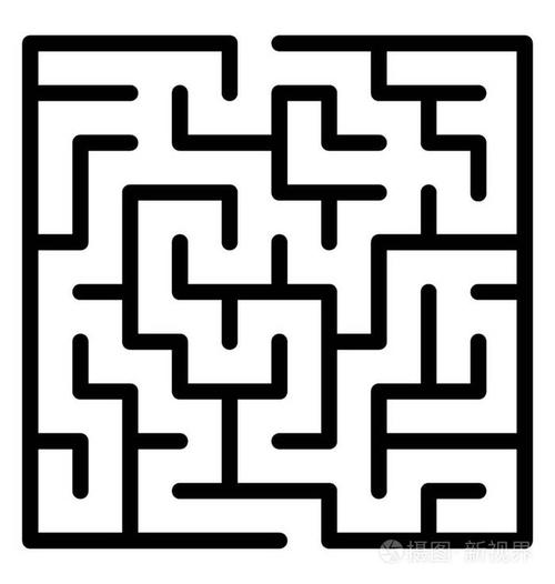 迷宫迷宫设计的线条图标