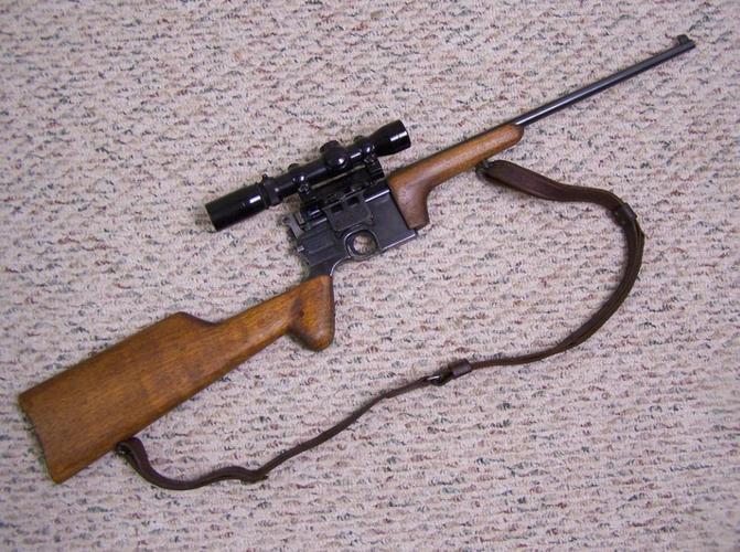 盒子炮配三倍镜?罕见的毛瑟c96卡宾枪,仅造30把,有效射程200米