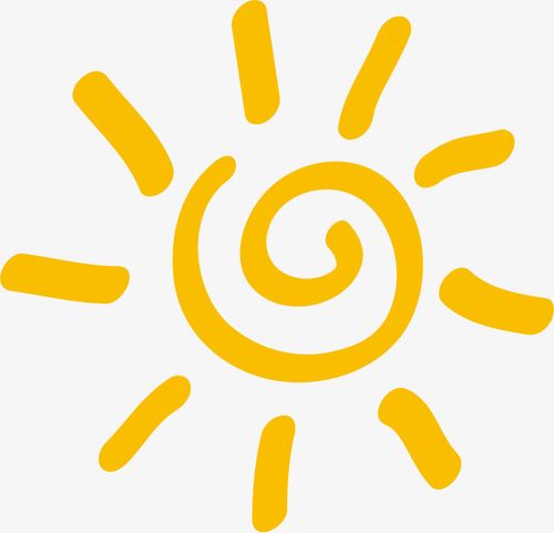 黄色简笔画太阳