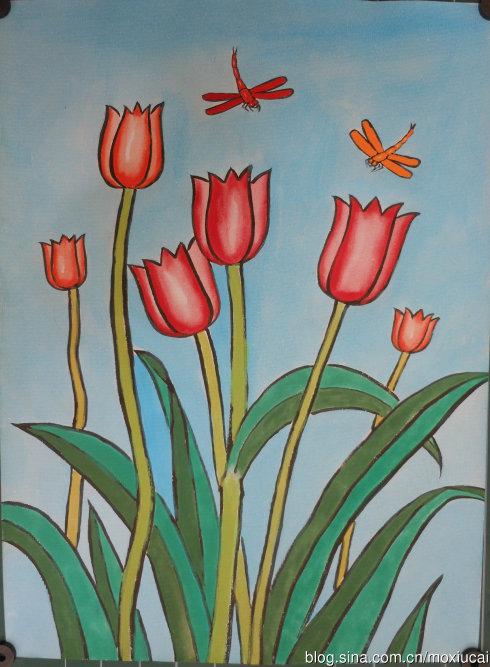 儿童画——郁金香