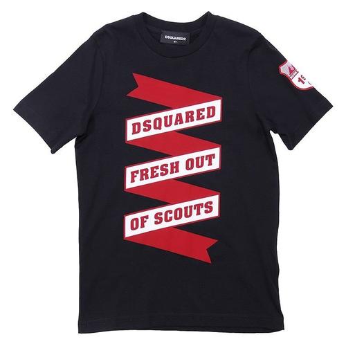 d二次方/dsquared2 19年春夏 logo 男童 短袖 黑色 儿童t恤 dq039z d