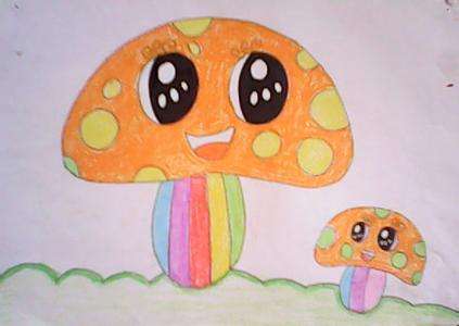 小班美术教案涂色蘑菇