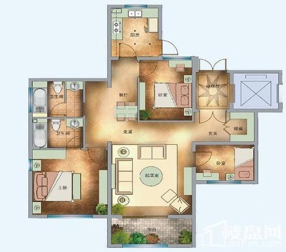 南京景枫法兰谷4室2厅3卫户型大图-南京楼盘网