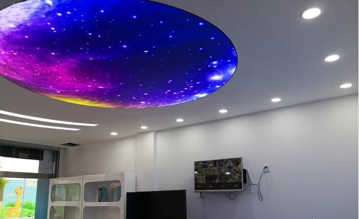 青岛少儿编程教室软膜天花星空吊顶完工