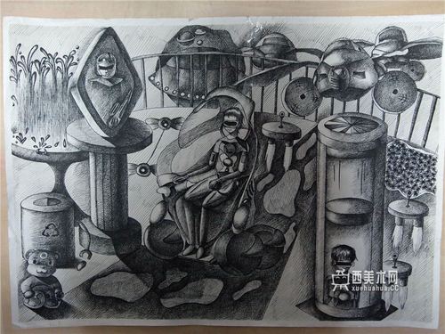 中学生科幻画《未来世界》欣赏