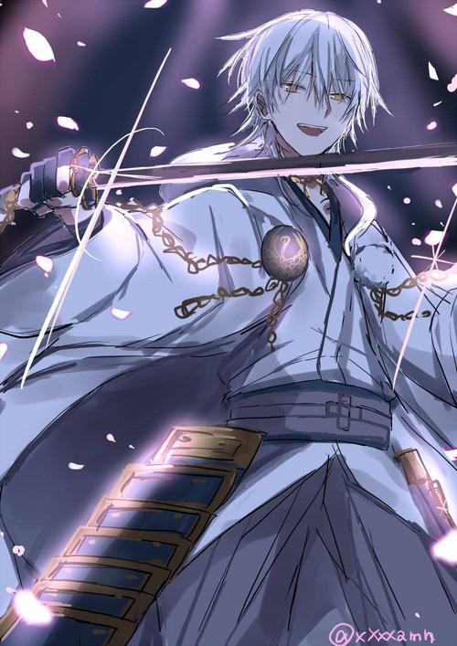 71沐湷搬运71二次元 刀剑乱舞 鹤丸国永 男 帅气 樱花 推特作者