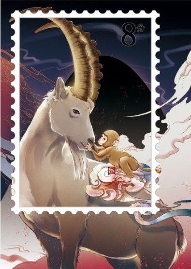 十二生肖交替邮票插画