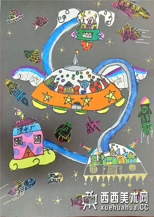 三等奖中学生获奖科幻画未来的交通工具赏析