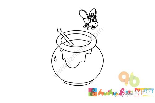 甜甜的蜂蜜简笔画