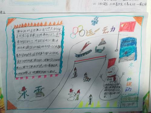 助力冬奥—崔梨沟小学开展"我爱冰雪运动"手抄报活动