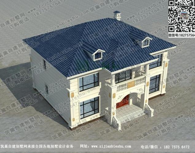 现代欧式别墅效果图新农村自建房设计图二层170平