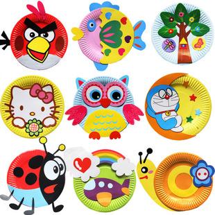儿童纸盘画手工制作纸盘创意早教益智玩具幼儿创意diy粘贴材料包
