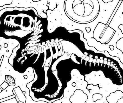 恐龙化石简笔画 恐龙化石简笔画步骤_恐龙化石简笔画儿童画
