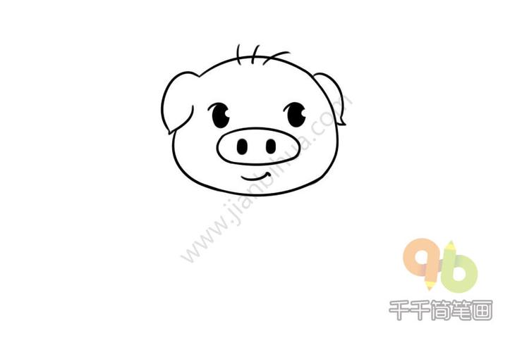 安静的小猪简笔画