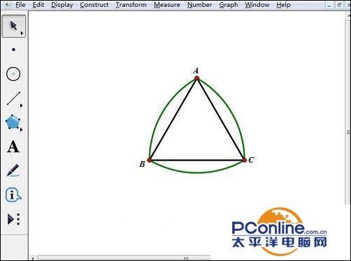 几何画板如何画莱洛三角形的图文教程