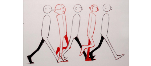 简单的正常走路原地循环 动画制作 maya