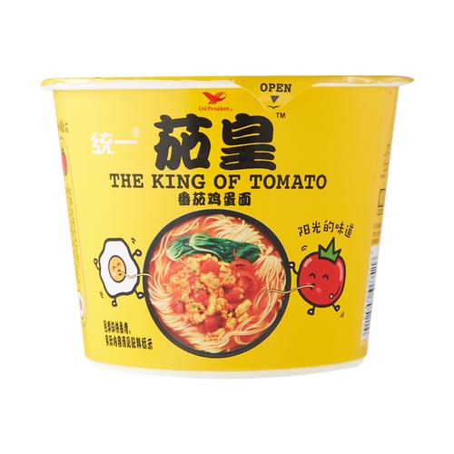 统一方便面茄皇番茄鸡蛋面桶装袋装五合一泡面整箱装速食即食夜宵30天