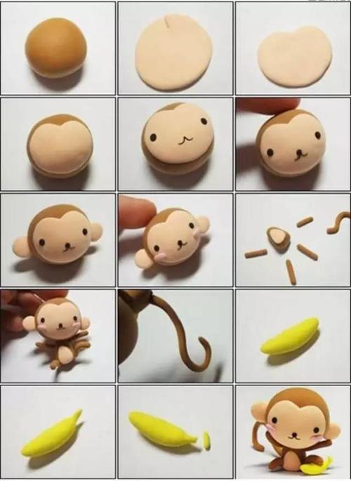 超轻粘土教程 q版十二生肖之小猴子-趣味彩泥-魔术铺