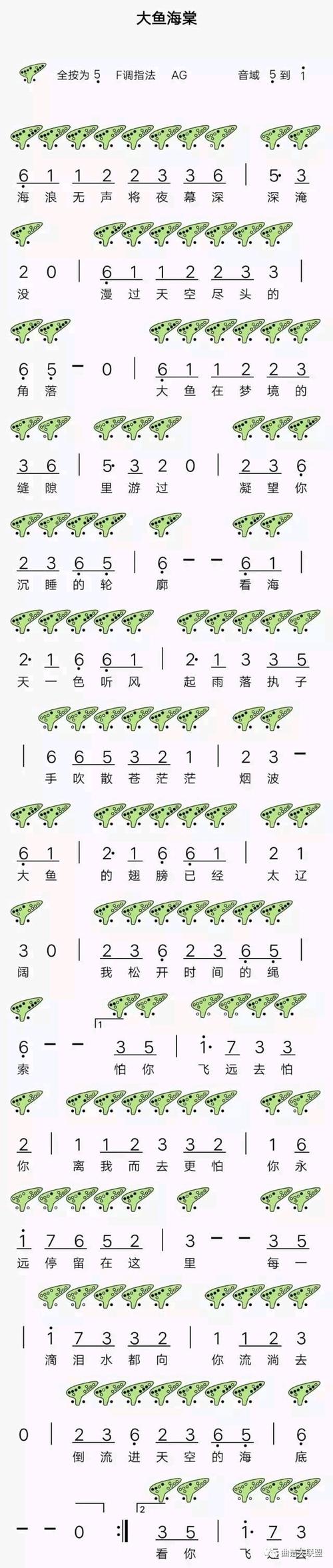 曲谱分享第三期大鱼